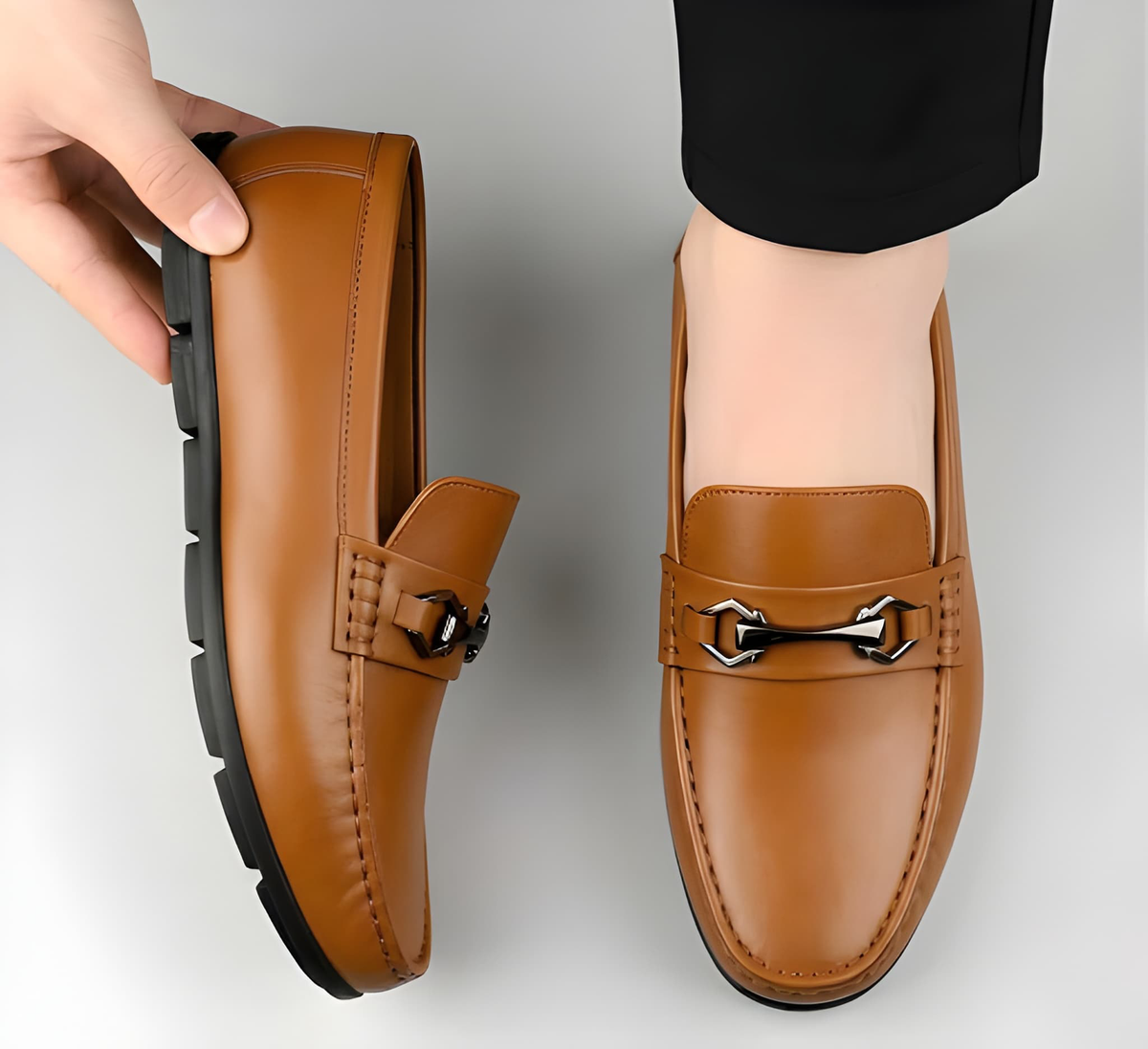Latest Modern Design Casual Loafers for Men & Boys | Slip-On Daily Wear Shoes (TAN -7)