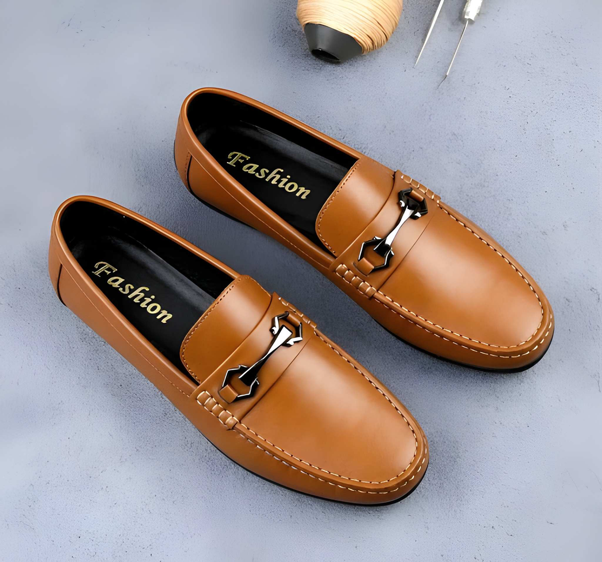 Latest Modern Design Casual Loafers for Men & Boys | Slip-On Daily Wear Shoes (TAN -7)